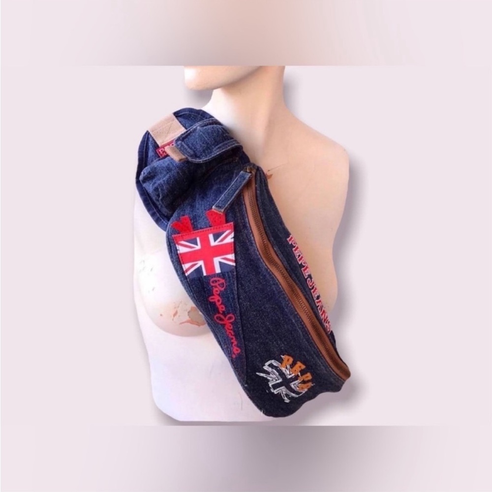 90’s Designer Fanny Sack Bag Vintage Denim Waist Purse